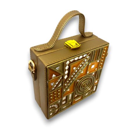 Mini Party Lippan Art Handcrafted Square Sling Bag